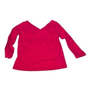 Chico's Women's V Neck Long Sleeve Top Size 1 (Medium) Pink
